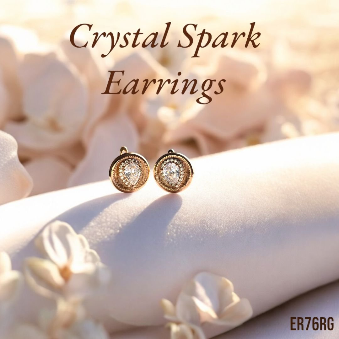 Crystal Spark Earrings - Rose Gold